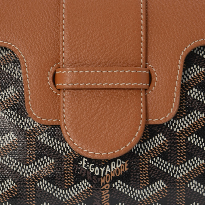 Goyard Saigon Mini Handbag In Coated Canvas And Calfskin Leather