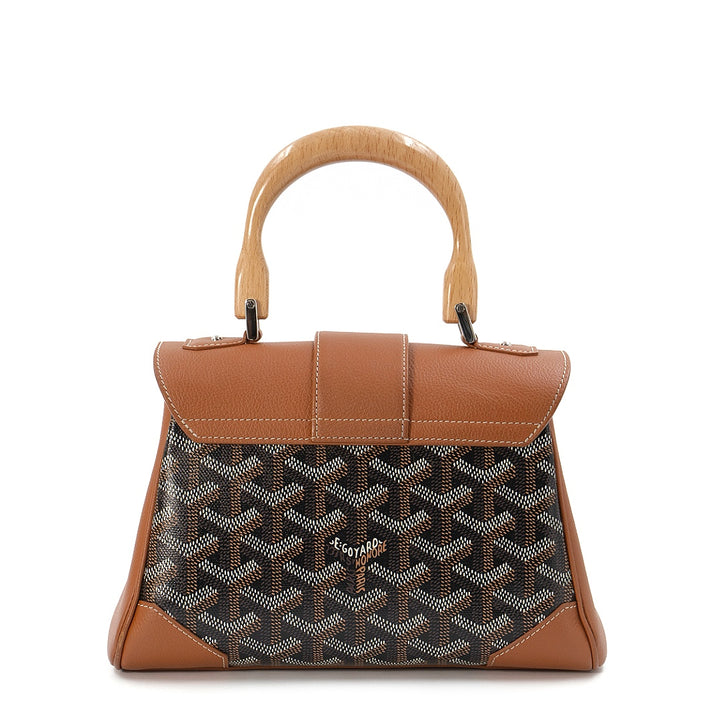 Goyard Saigon Mini Handbag In Coated Canvas And Calfskin Leather