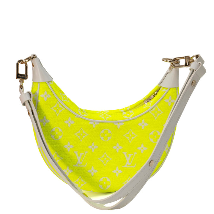 Louis Vuitton Monogram Jacquard Chain Neon Yellow Shoulder Bag with Gold Tone Hardware