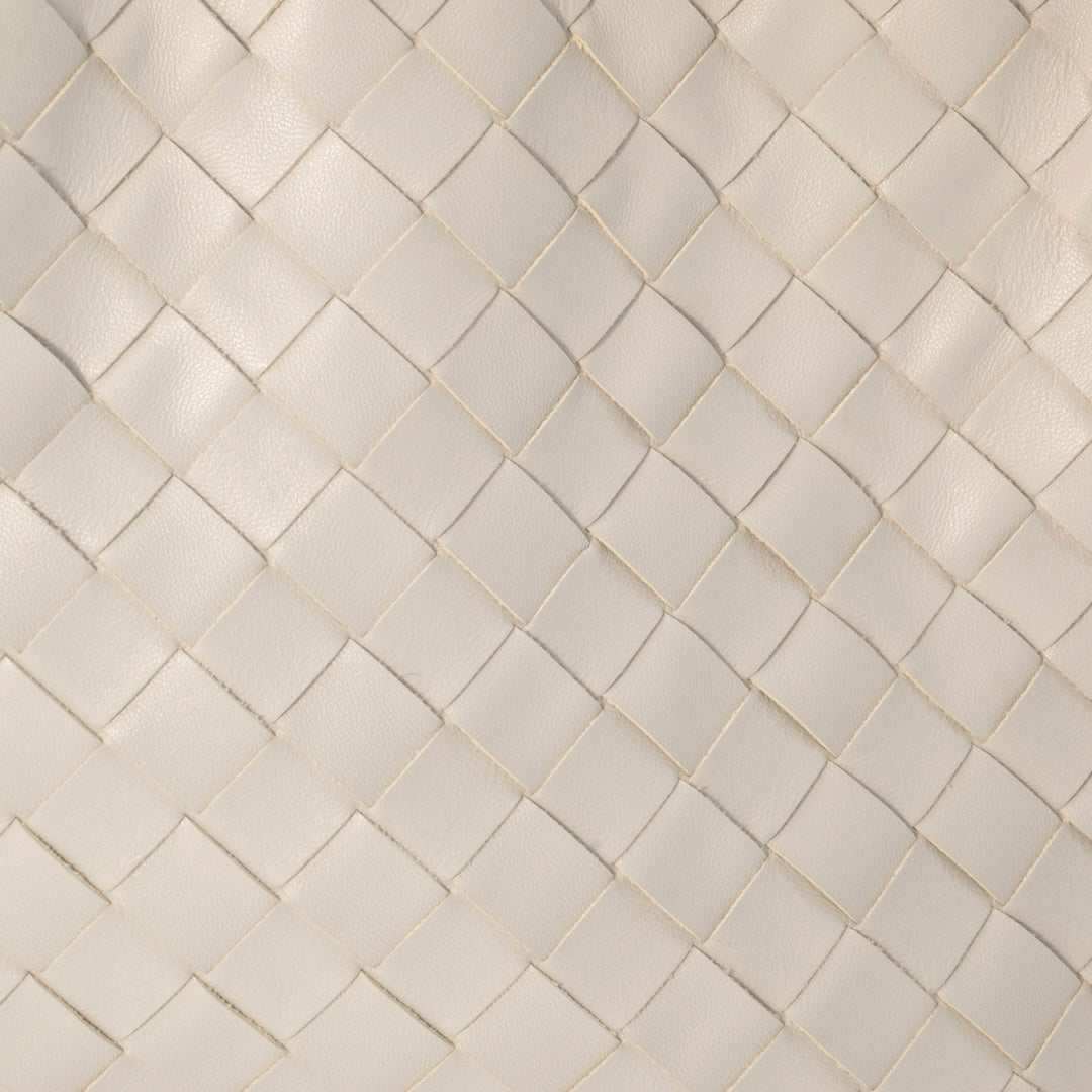 Bottega Veneta White Medium Leather Intrecciato Dustbag Shoulder Bag