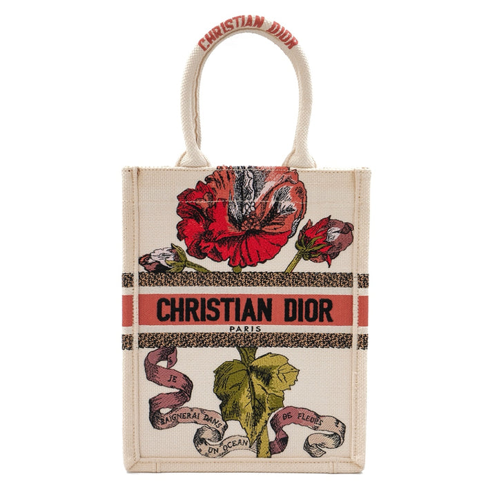 Christian Dior Fleurs Bibliques Embroidery Vertical Book tote bag