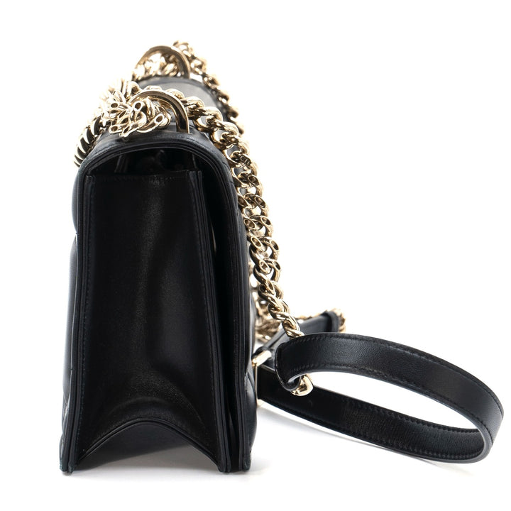 Christian Dior Diorama Black Medium Lambskin Chain Bag with Gold Hardware