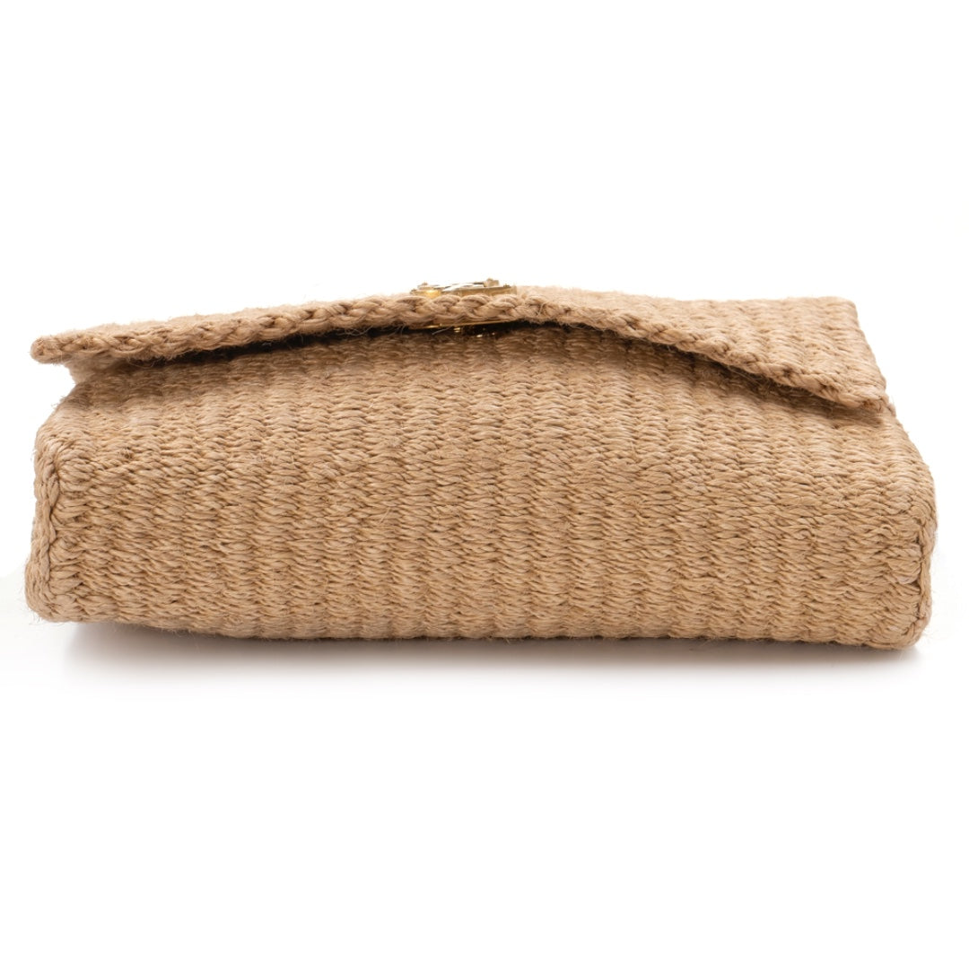 Saint Laurent Kate Medium Raffia Shoulder Bag