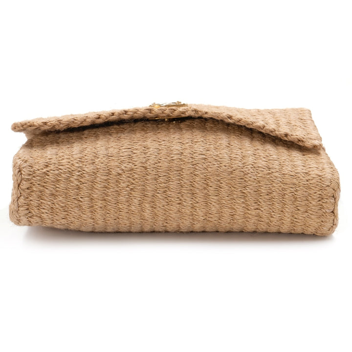 Saint Laurent Kate Medium Raffia Shoulder Bag
