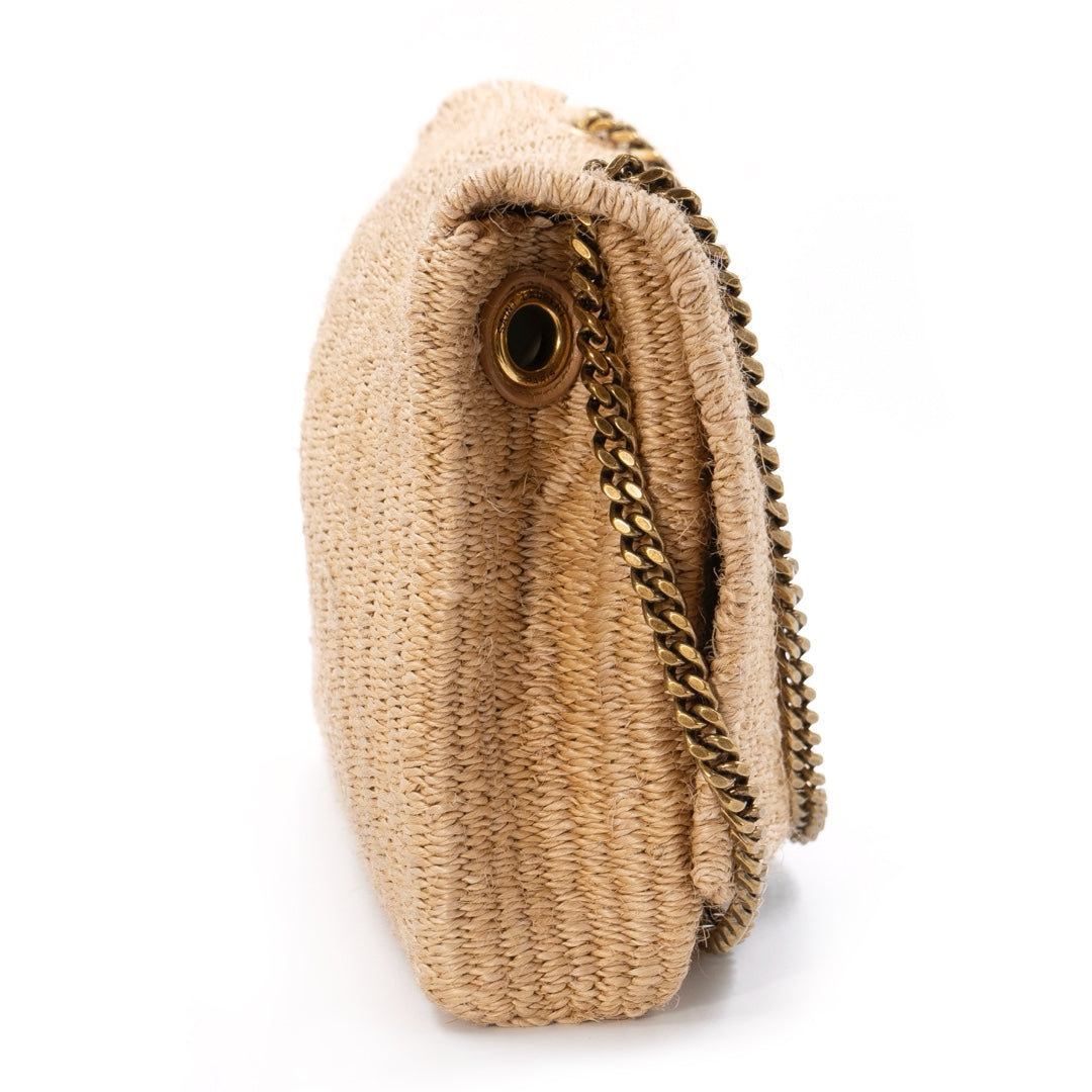 Saint Laurent Kate Medium Raffia Shoulder Bag