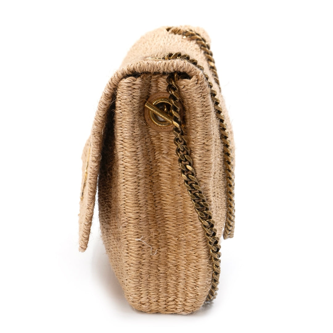 Saint Laurent Kate Medium Raffia Shoulder Bag