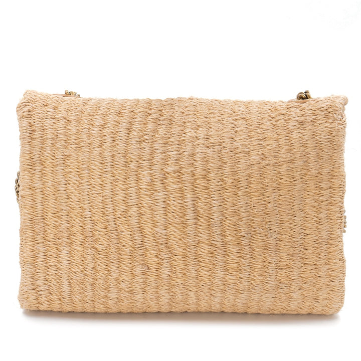 Saint Laurent Kate Medium Raffia Shoulder Bag