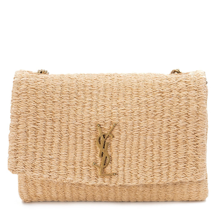 Saint Laurent Kate Medium Raffia Shoulder Bag