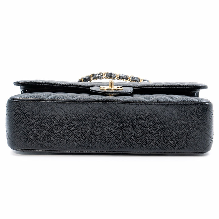 Chanel Medium Classic Double Flap Bag in Black Caviar Leather with Gold Hardware