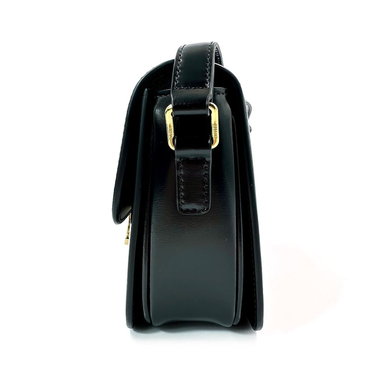 Céline Black Teen Triomphe Bag In Shiny calfskin
