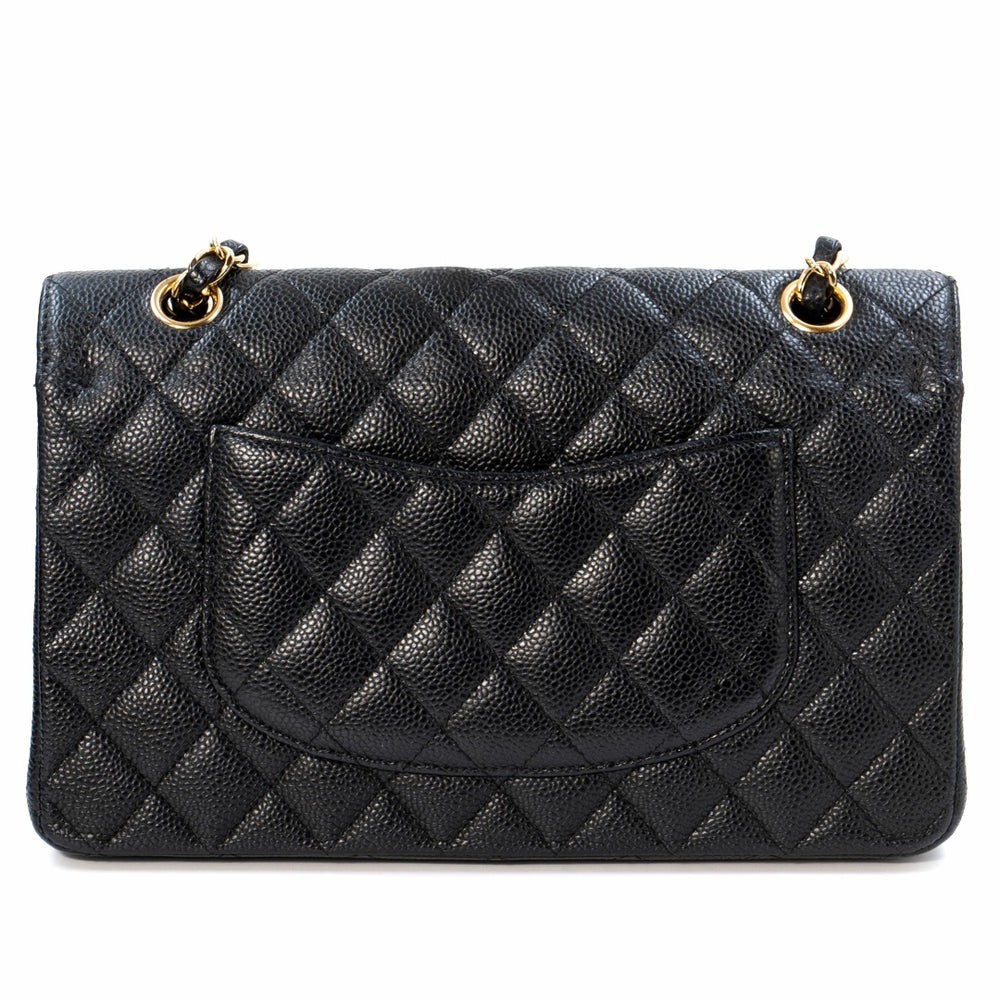 Chanel Medium Classic Double Flap Bag in Black Caviar Leather