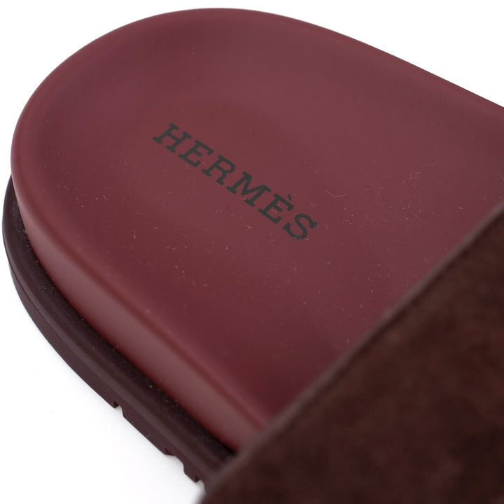 Hermès Chypre Sandals in Rose Pinson and Marron Palissandre