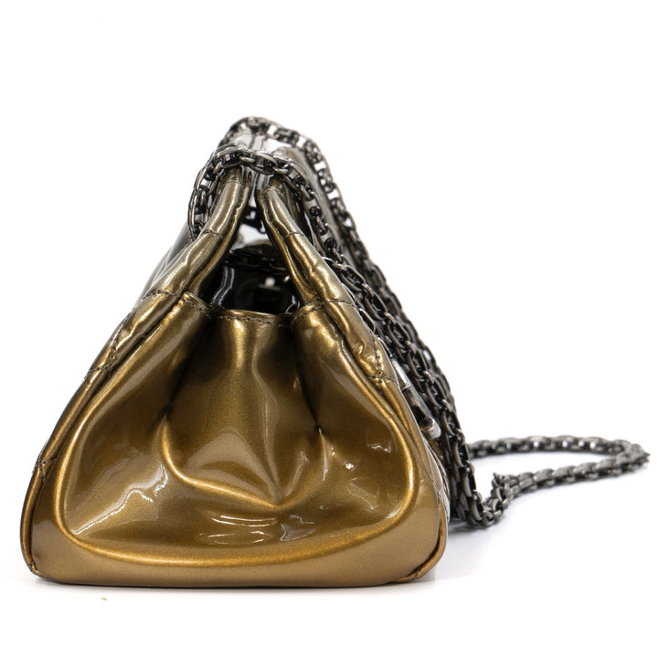 Chanel Gold Ombre Quilted Patent Leather Just Mademoiselle Bowling Bag