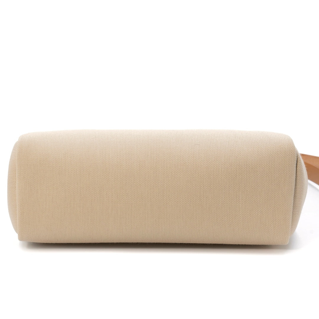 Hermès Herbag 31 Military Canvas / Béton Leather with Gold Hardware