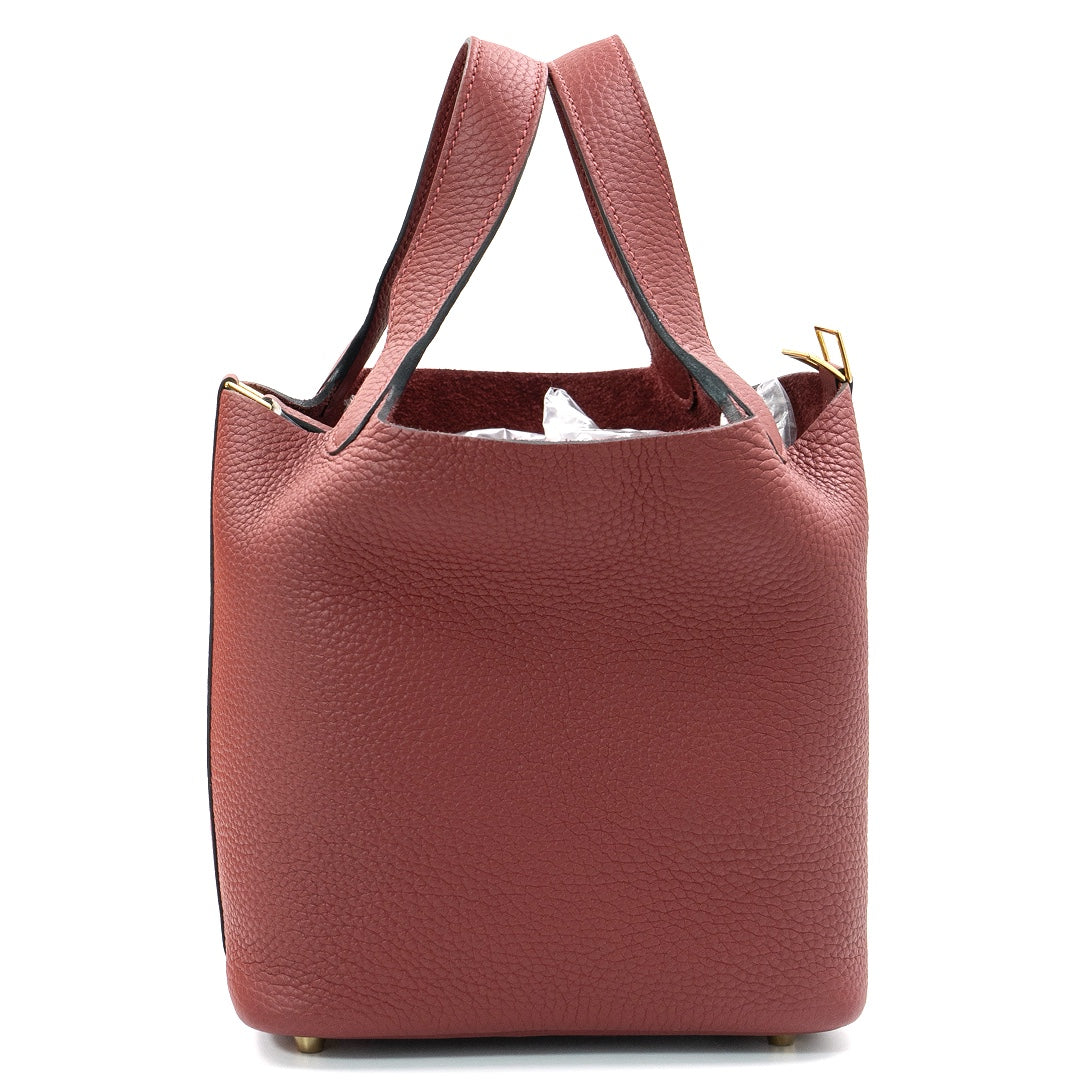 Hermès Picotin Lock 18 Taurillon Clemence Leather in Rouge H