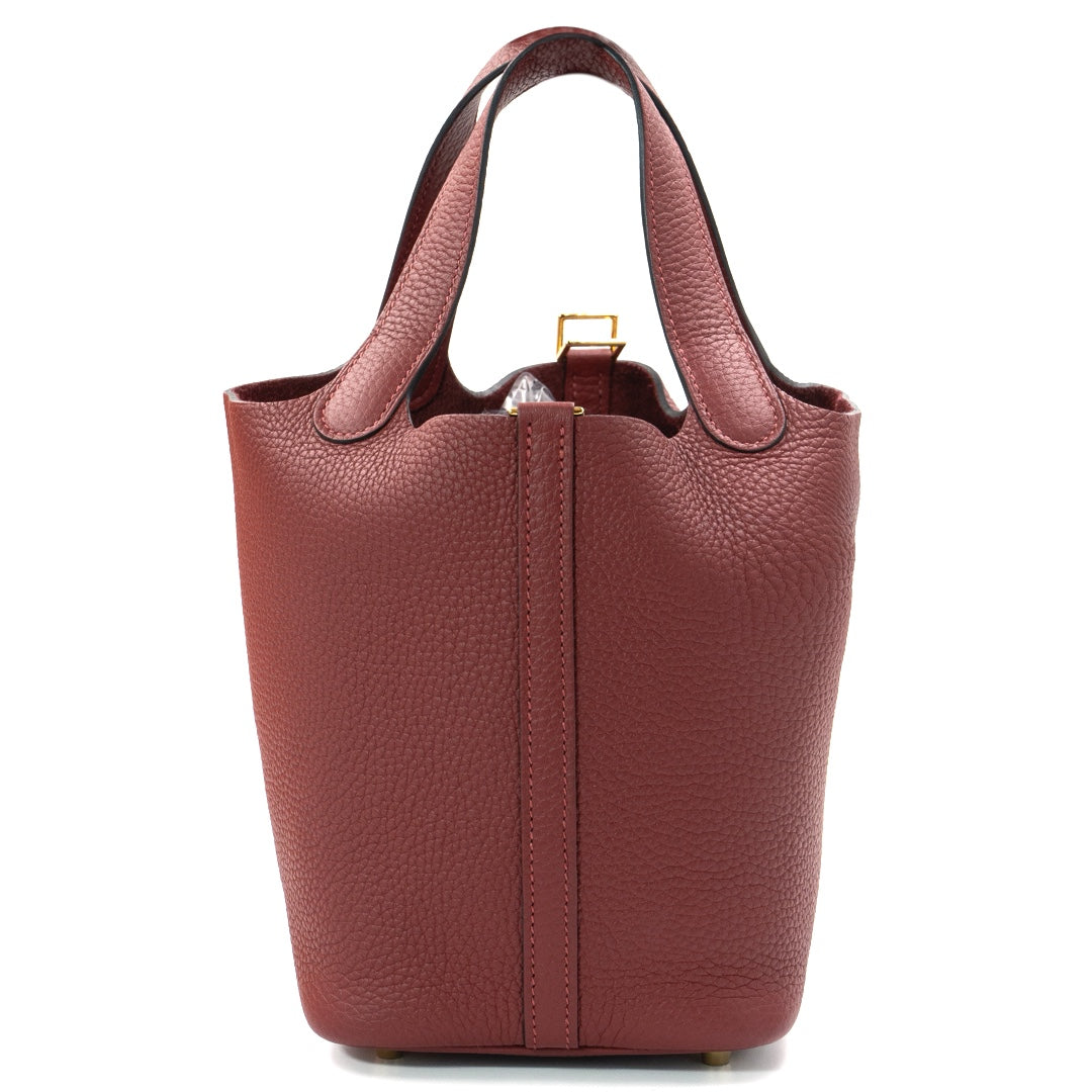 Hermès Picotin Lock 18 Taurillon Clemence Leather in Rouge H