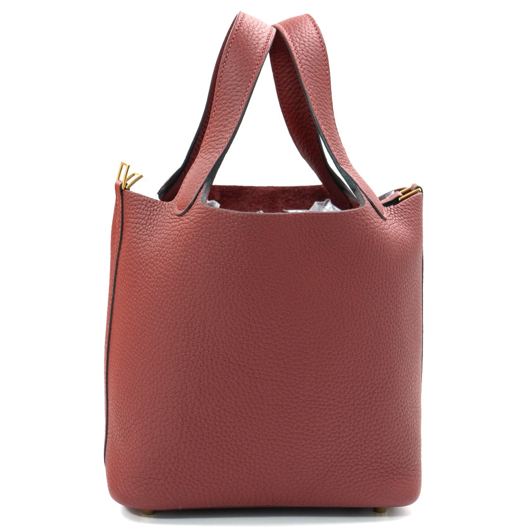 Hermès Picotin Lock 18 Taurillon Clemence Leather in Rouge H
