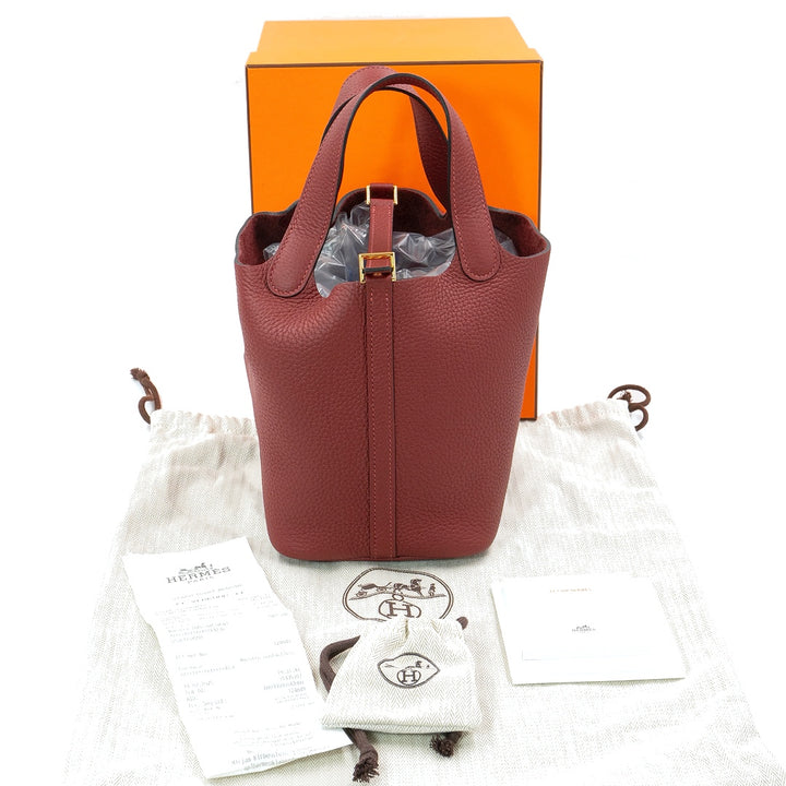 Hermès Picotin Lock 18 Taurillon Clemence Leather in Rouge H