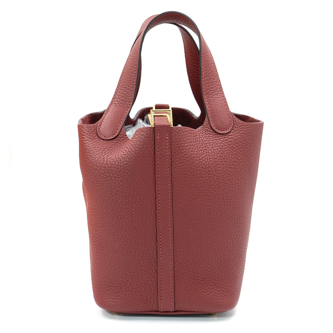 Hermès Picotin Lock 18 Taurillon Clemence Leather in Rouge H