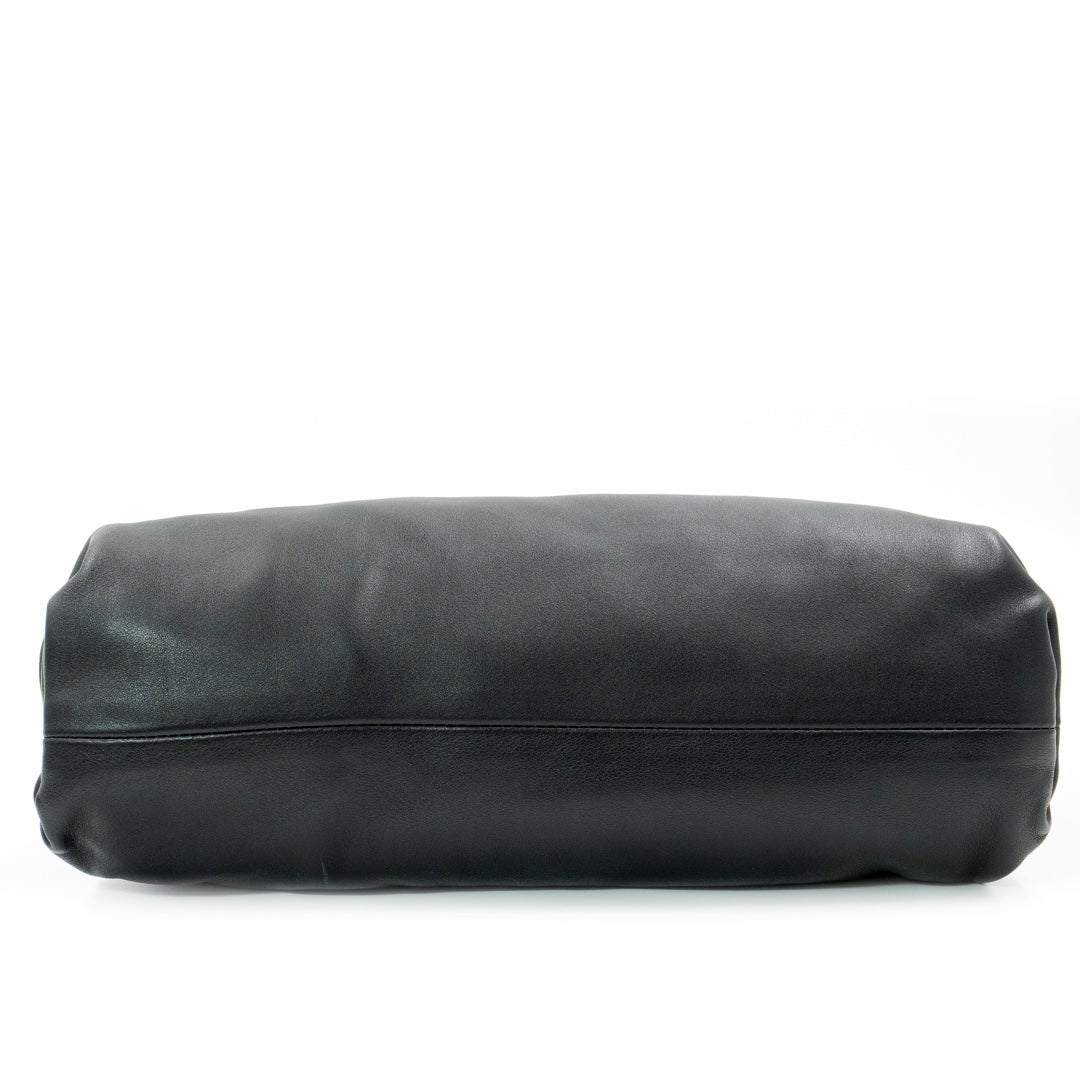 Bottega Veneta Black Calfskin Leather The Pouch Clutch Bag
