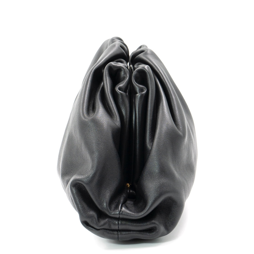 Bottega Veneta Black Calfskin Leather The Pouch Clutch Bag