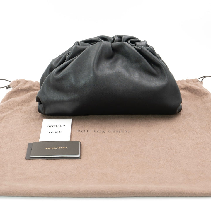 Bottega Veneta Black Calfskin Leather The Pouch Clutch Bag