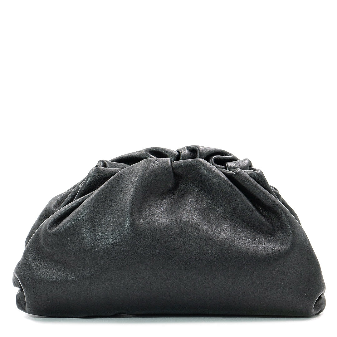 Bottega Veneta Black Calfskin Leather The Pouch Clutch Bag