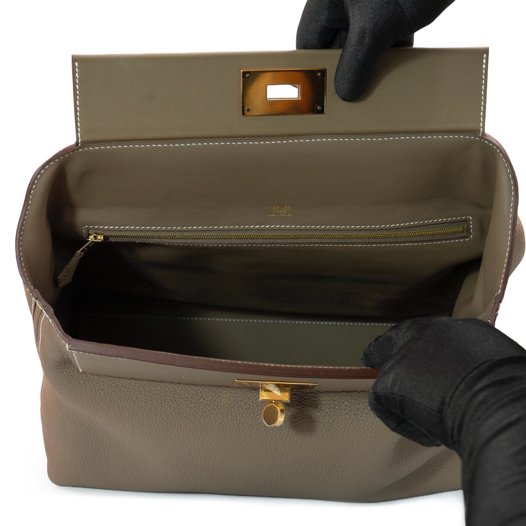 Hermès 24/24 Size 35 Bag in Etoupe Togo Leather
