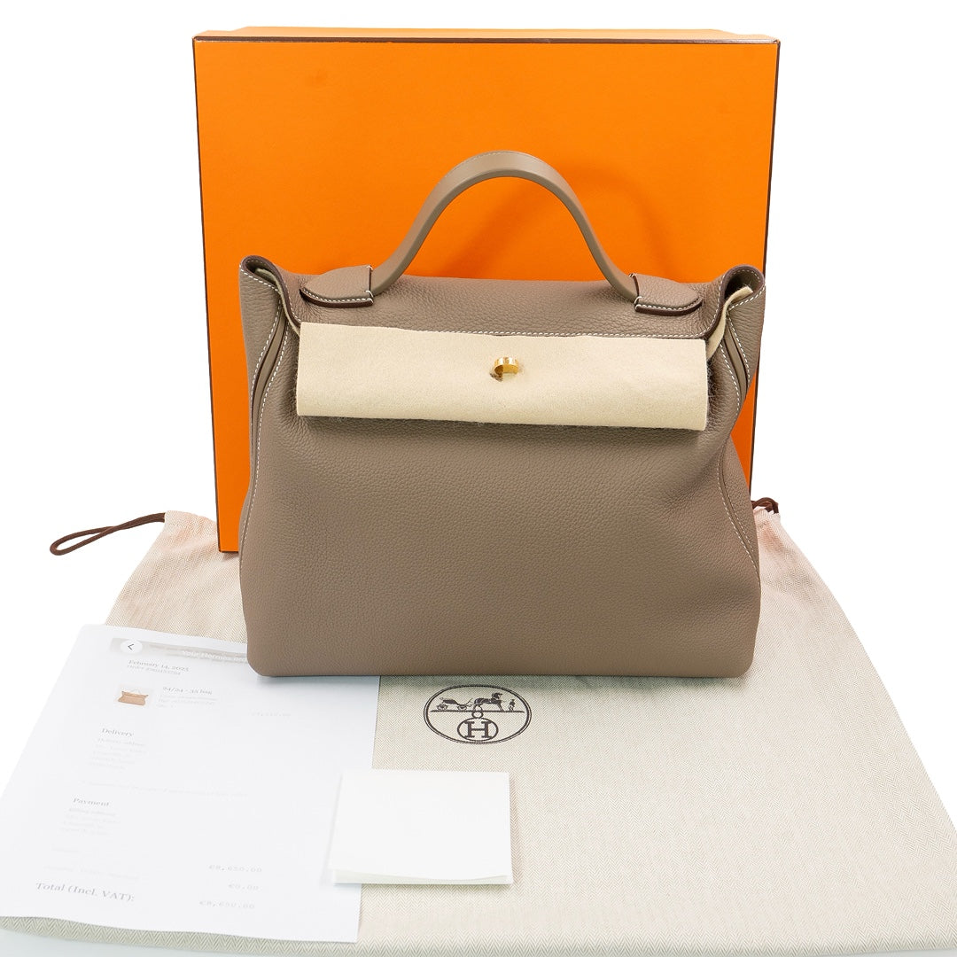 Hermès 24/24 Size 35 Bag in Etoupe Togo Leather