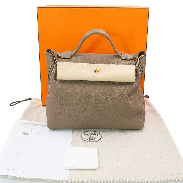 Hermès 24/24 Size 35 Bag in Etoupe Togo Leather