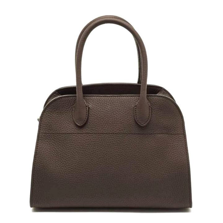 The Row Soft Margaux 10 Bag in Deep Brown Grained Calfskin - Gemaee  UAE