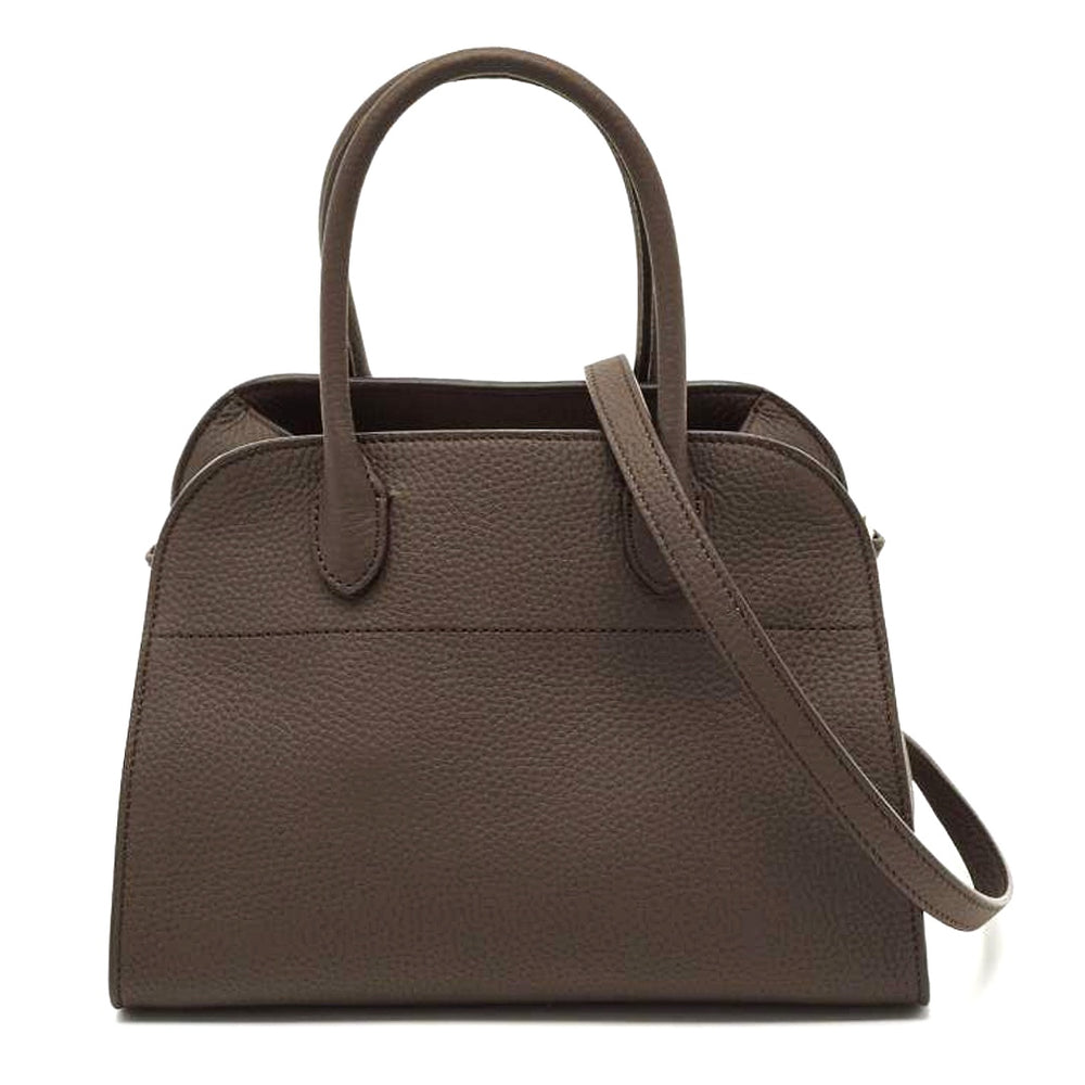 The Row Soft Margaux 10 Bag in Deep Brown Grained Calfskin - Gemaee  UAE