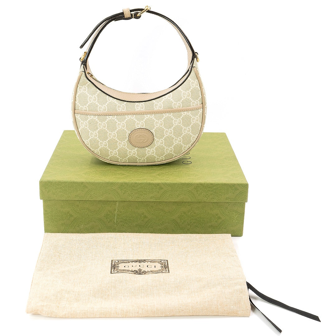 Gucci GG Half Moon Mini Bag Beige GG Supreme