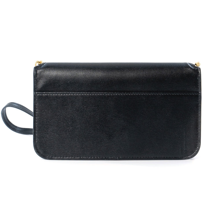 Saint Laurent Cassandre Phone Holder Bag Black Leather