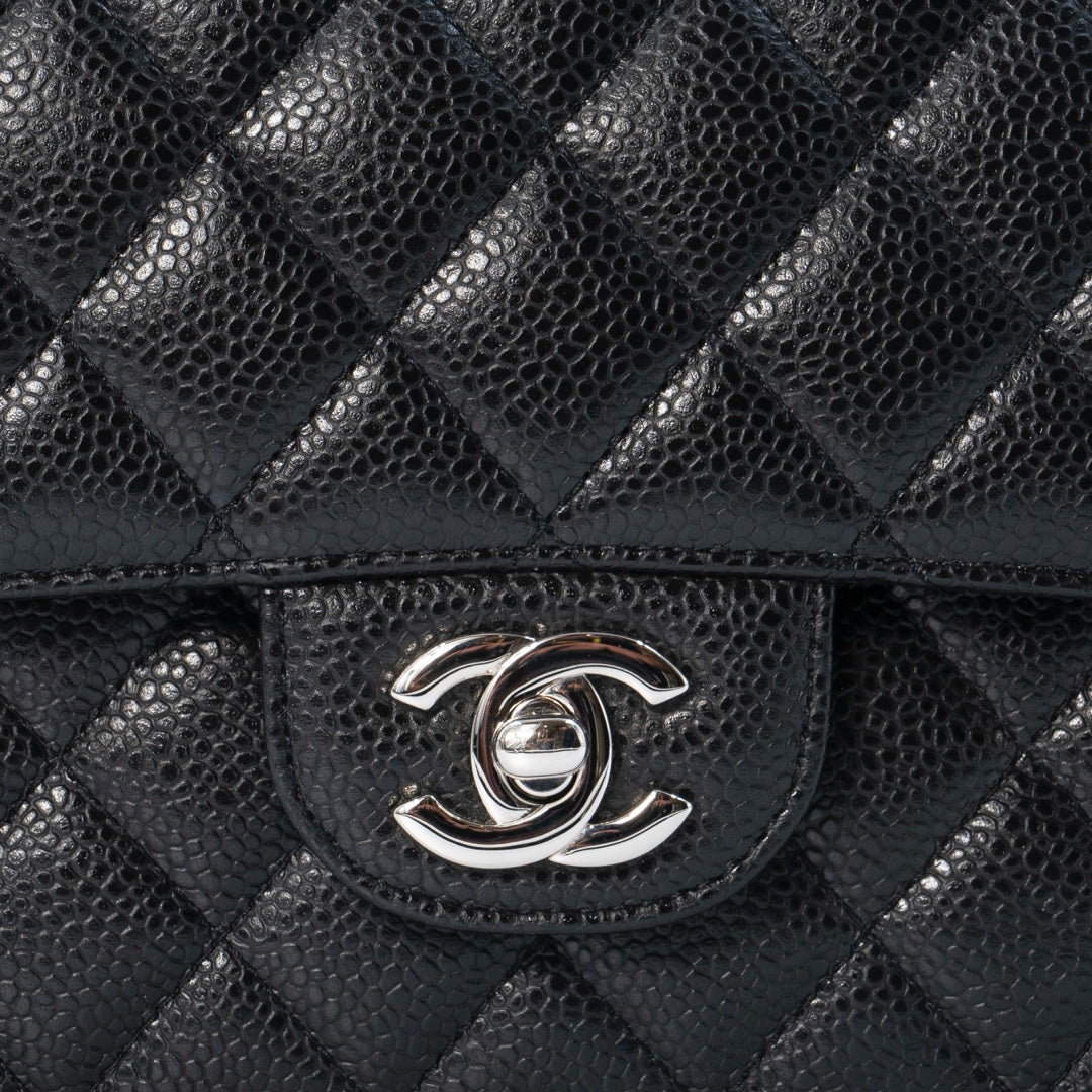 Chanel Medium Classic Double Flap Bag in Black Caviar Leather