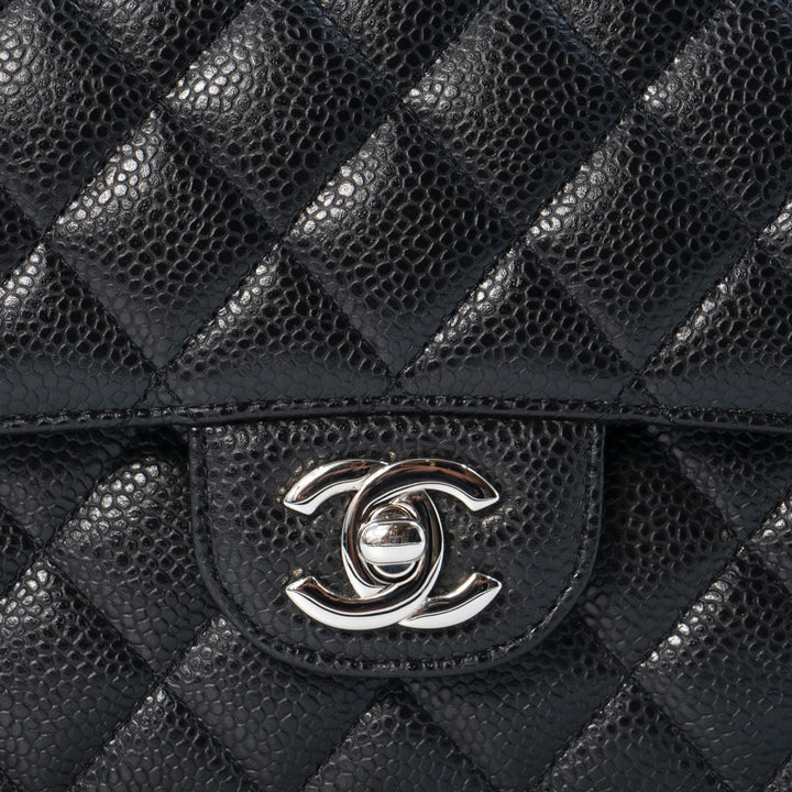 Chanel Medium Classic Double Flap Bag in Black Caviar Leather