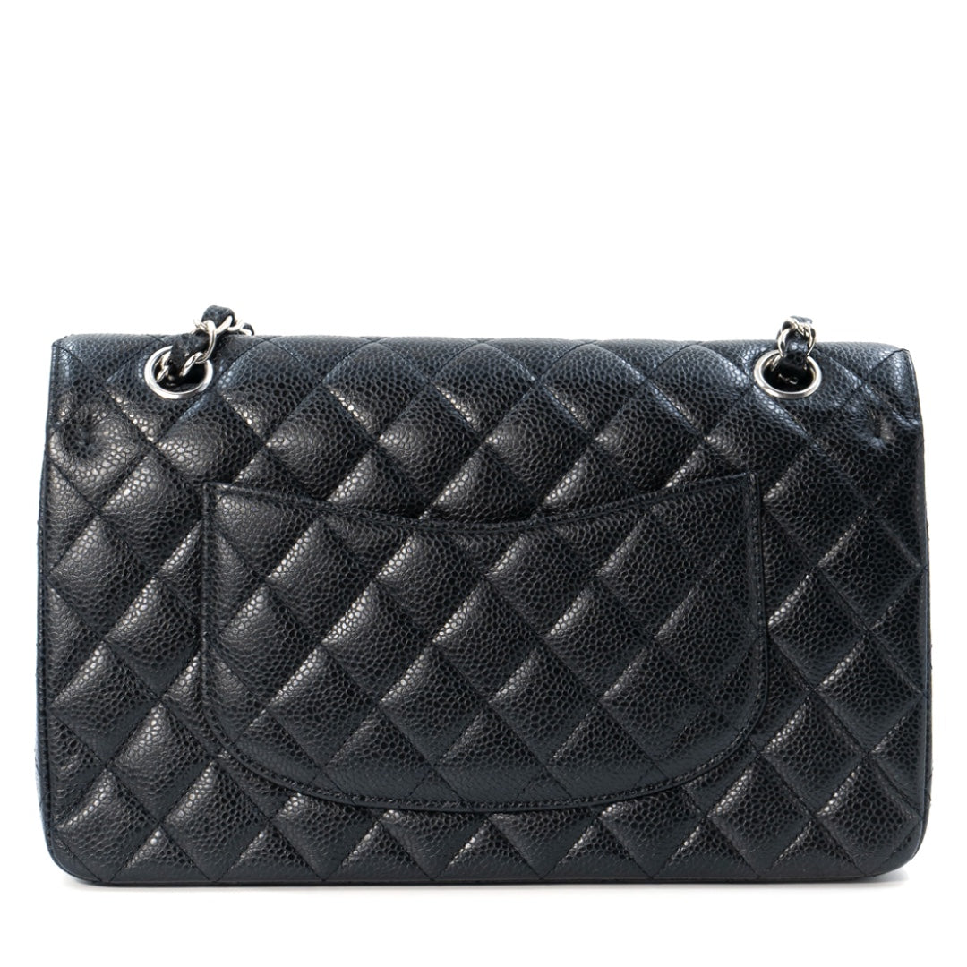 Chanel Medium Classic Double Flap Bag in Black Caviar Leather