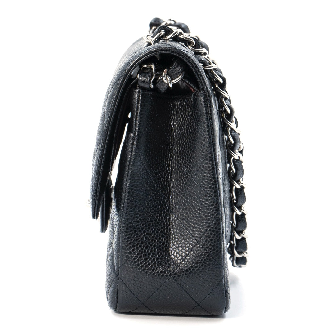 Chanel Medium Classic Double Flap Bag in Black Caviar Leather