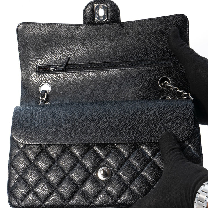 Chanel Medium Classic Double Flap Bag in Black Caviar Leather
