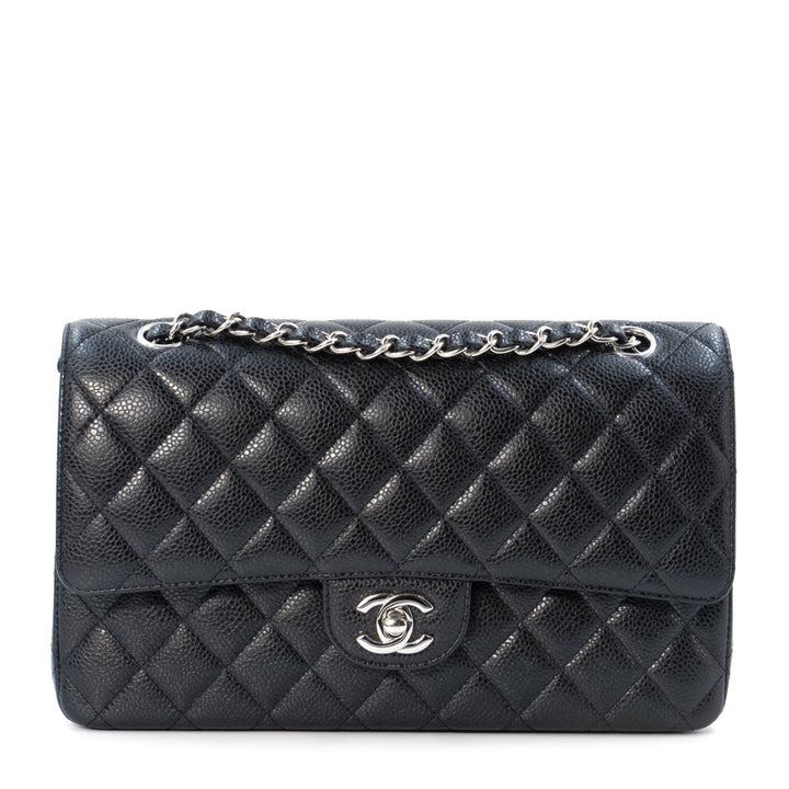 Chanel Medium Classic Double Flap Bag in Black Caviar Leather