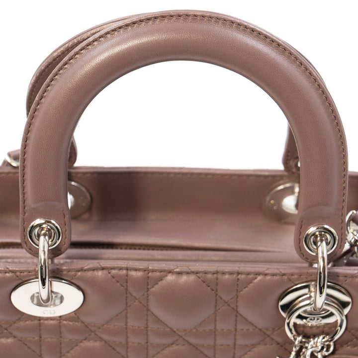 Dior Lady Dior Medium Bag in Blush Cannage Lambskin with Silver Tone Hardware