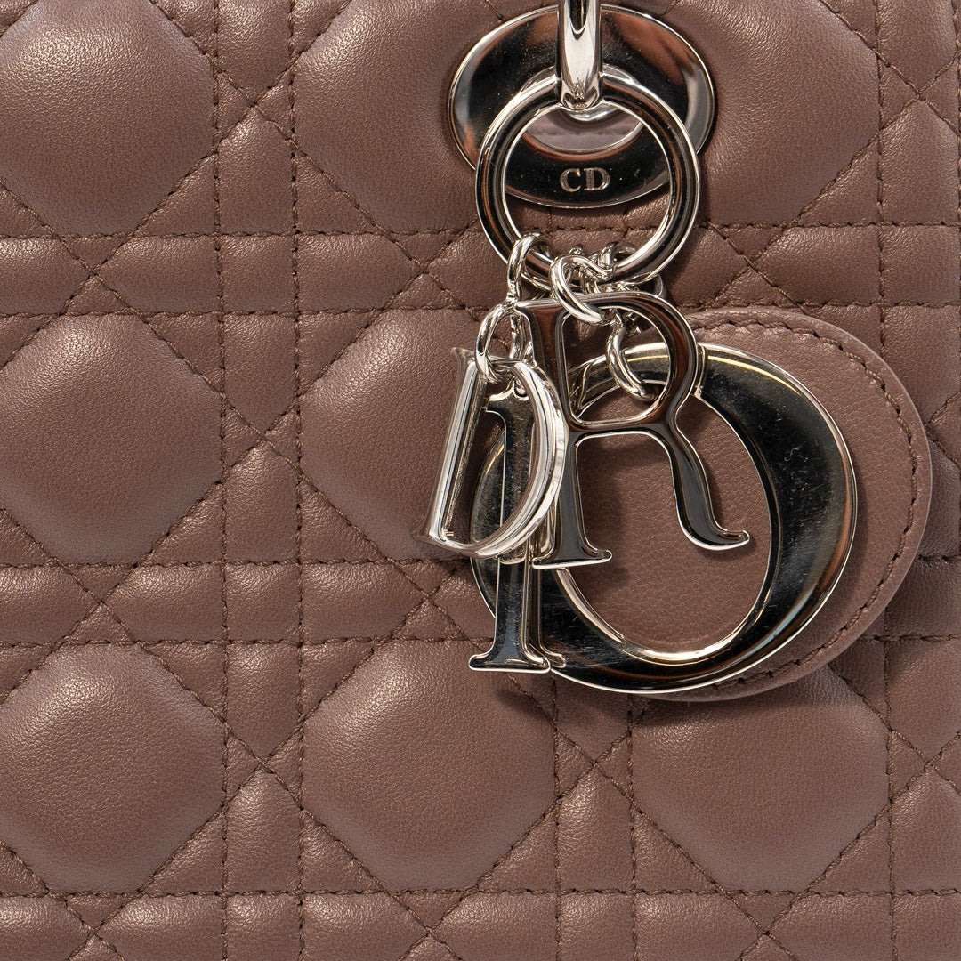 Dior Lady Dior Medium Bag in Blush Cannage Lambskin with Silver Tone Hardware