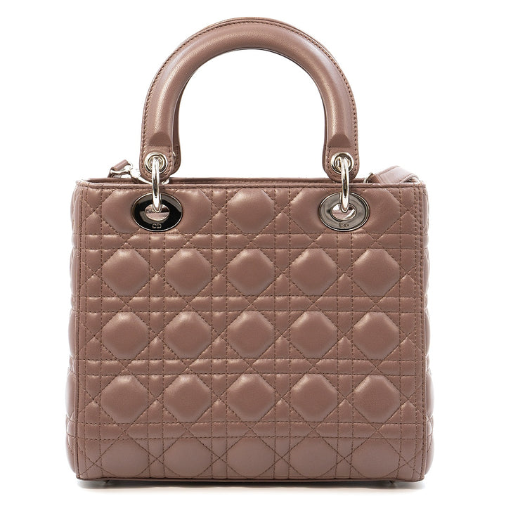 Dior Lady Dior Medium Bag in Blush Cannage Lambskin with Silver Tone Hardware