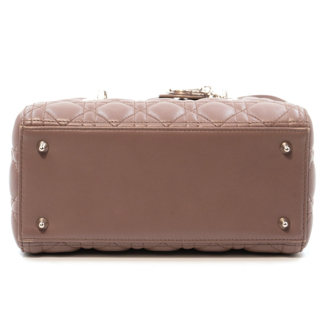 Dior Lady Dior Medium Bag in Blush Cannage Lambskin with Silver Tone Hardware