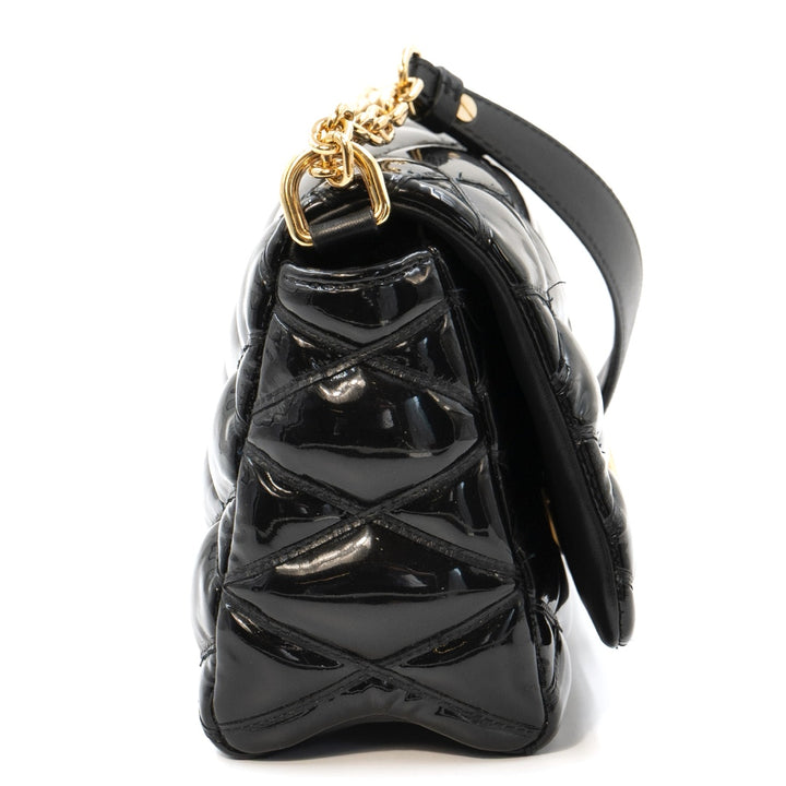 Louis Vuitton GO‑14 Malletage PM Bag in Black Patent Leather