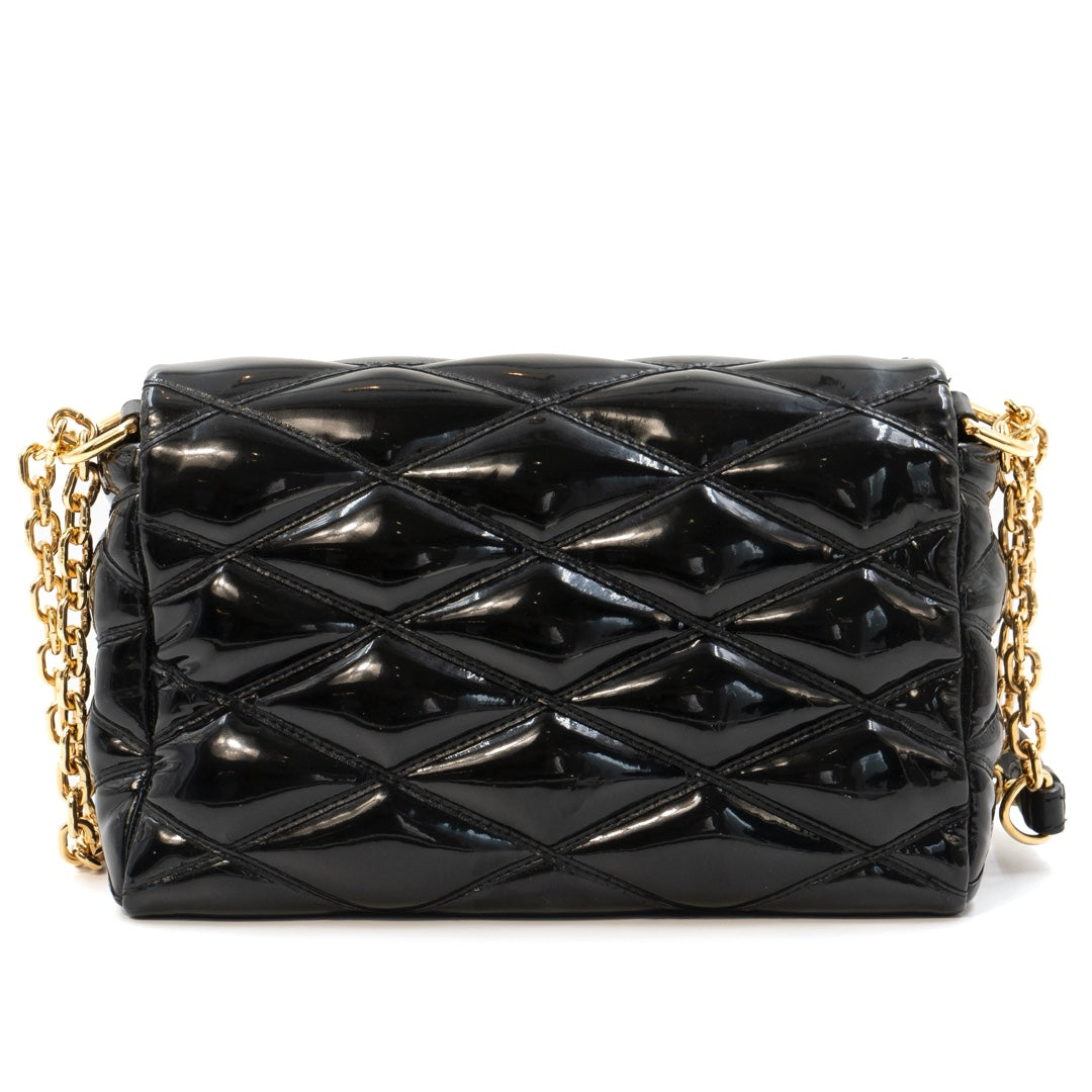 Louis Vuitton GO‑14 Malletage PM Bag in Black Patent Leather