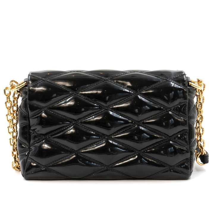 Louis Vuitton GO‑14 Malletage PM Bag in Black Patent Leather