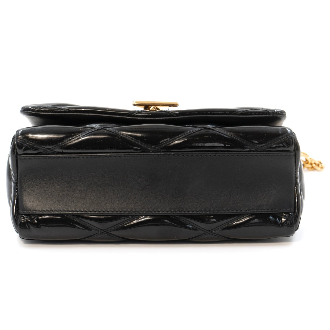 Louis Vuitton GO‑14 Malletage PM Bag in Black Patent Leather
