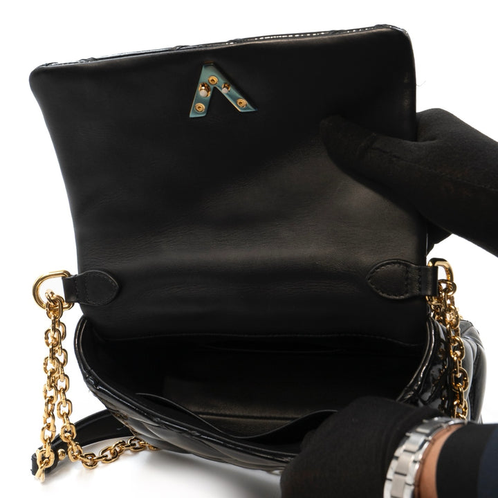 Louis Vuitton GO‑14 Malletage PM Bag in Black Patent Leather