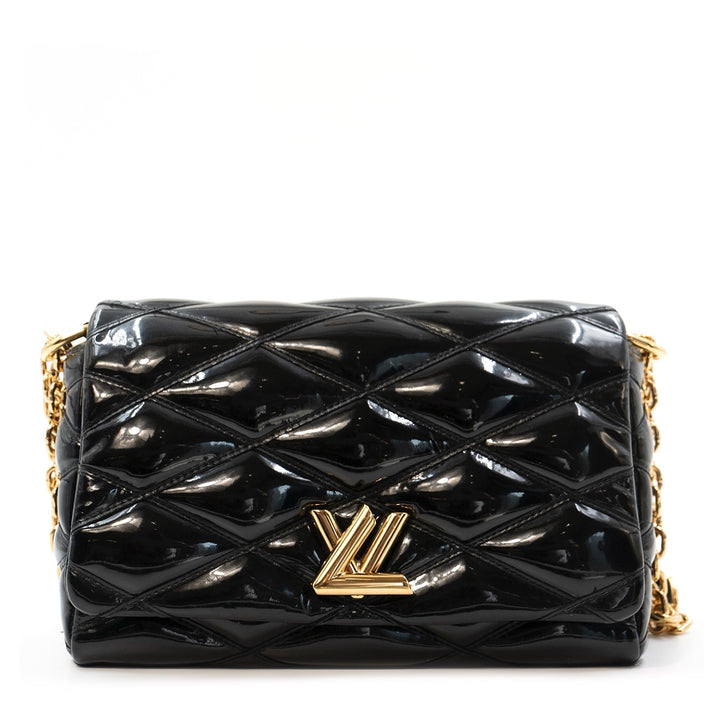 Louis Vuitton GO‑14 Malletage PM Bag in Black Patent Leather